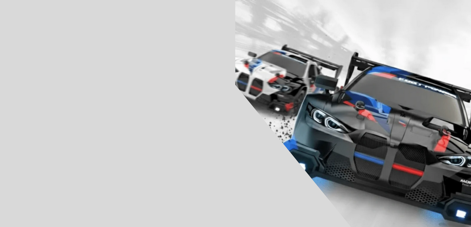Maîtrise la piste avec la BMW GT3 Drift télécommandée, disponible en noir et blanc.